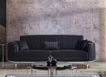 Luxus Dreisitzer Moderne Couch Polster Möbel Schwarze Couchen Sofas